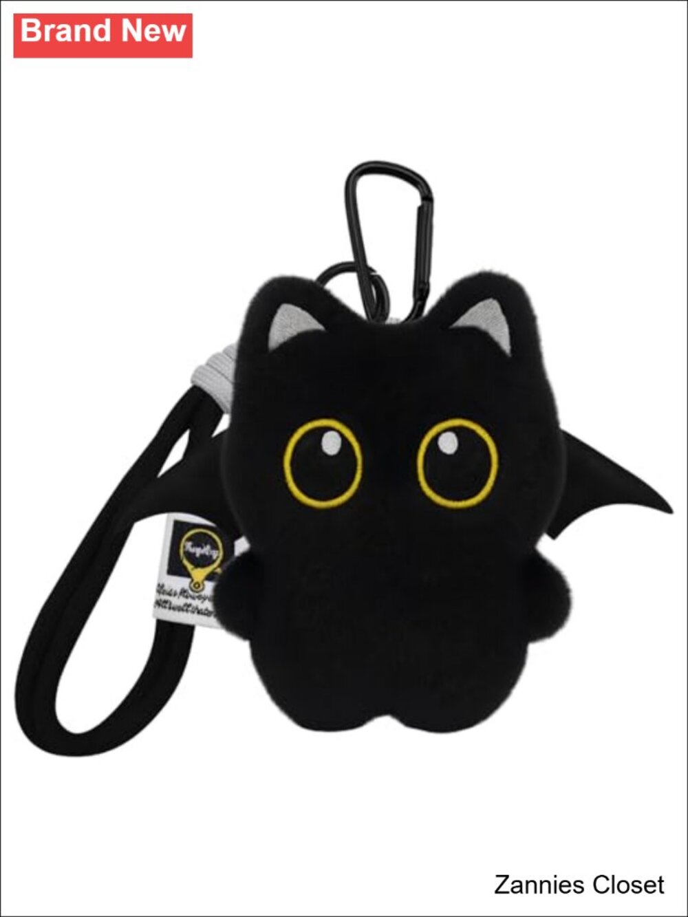👻 Black Cat Keychain Plush Cat Bag Charm Kawaii Y2k Keyring